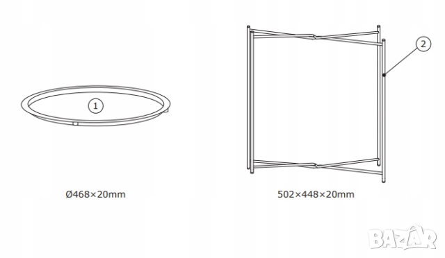 Красива помощна маса за кафе Kajst STUDIO HOME DELUXE CASEPLEX кръгла 47 x 3 x 51 см , снимка 5 - Маси - 44700494