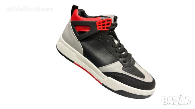 Мъжки кожени кецове в бяло и черно, снимка 2 - Кецове - 42088857