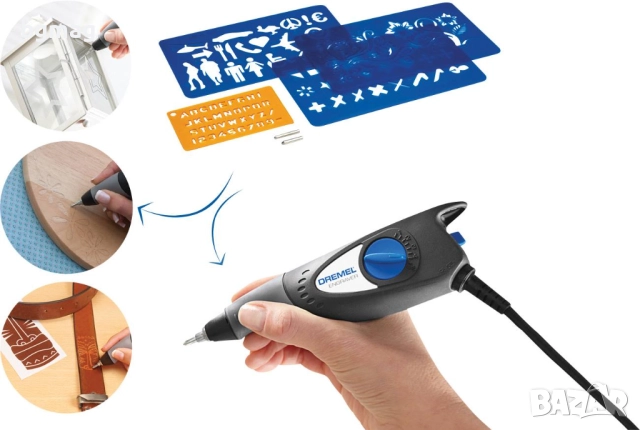 Dremel ENGRAVER 290 електрически инструмент за гравиране,с аксесоари, снимка 6 - Инструменти за гравиране - 51913678