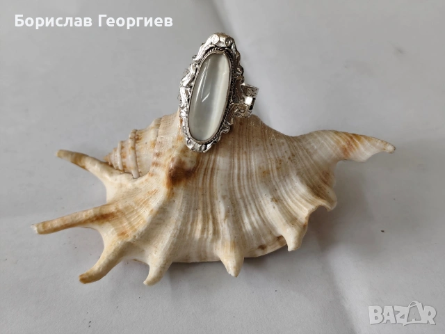 Сребърен пръстен 925 със седеф