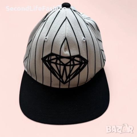 Шапка с козирка Diamond Supply Brilliant регулируема бяло и черно