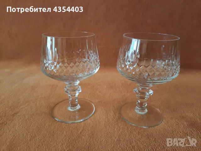 Винтидж български кристални чаши – 2 броя, снимка 3 - Чаши - 52418401