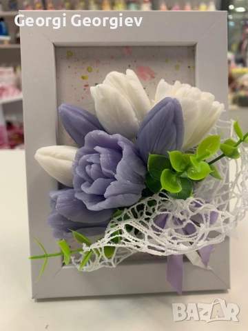 цветя изработени с глицеринов ароматен сапун и Българска роза 🌹 Стара Загора Център., снимка 3 - Декорация за дома - 52838903