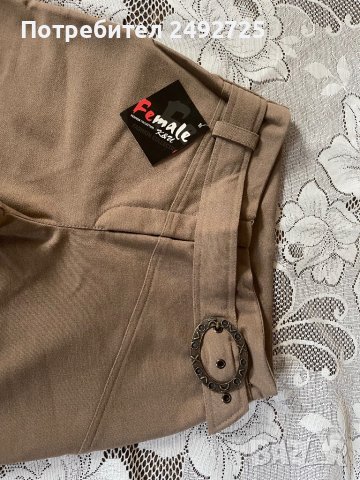 Панталони, бежово, ново, висока талия, широк крачол, чарлстон, снимка 3 - Панталони - 41163945