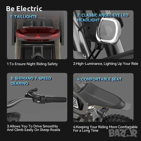 НОВО!! Електрически OFF ROAD Велосипед Coswheel R19 6000W 72V/40AH , снимка 10 - Велосипеди - 51971438