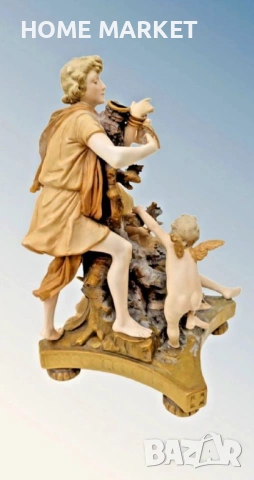 Ernst Wahliss Austria  Circa 1890 “ Любовни игри “ - великолепна композиция , снимка 6 - Антикварни и старинни предмети - 53524790