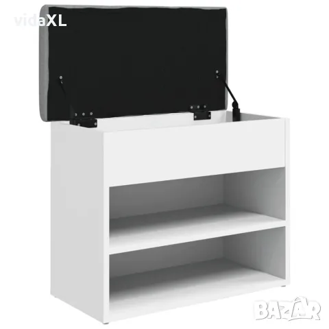 vidaXL Пейка за обувки, бяла, 62x32x50 см, инженерно дърво, снимка 8 - Маси - 56148107