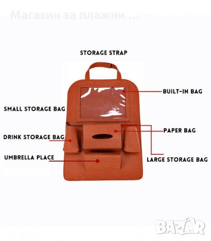 ОРГАНАЙЗЕР ЗА АВТОМОБИЛНА СЕДАЛКА С ПРОЗРАЧЕН ДЖОБ ЗА IPAD И ТАБЛЕТ - код 2900, снимка 6 - Аксесоари и консумативи - 34164855