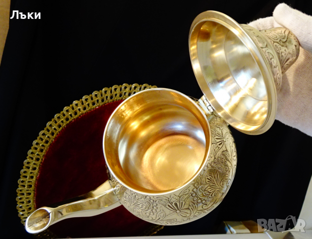 Антикварен бронзов чайник,релеф,орнаменти, снимка 7 - Антикварни и старинни предмети - 36251763
