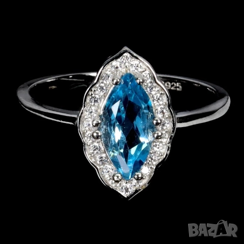 925 сребърени пръстени с Topaz, гранат, аквамарин, танзанит, 