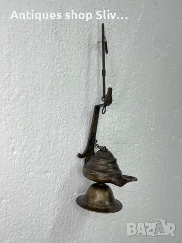 Автентична бронзова маслена лампа. №5070, снимка 2 - Колекции - 44270749