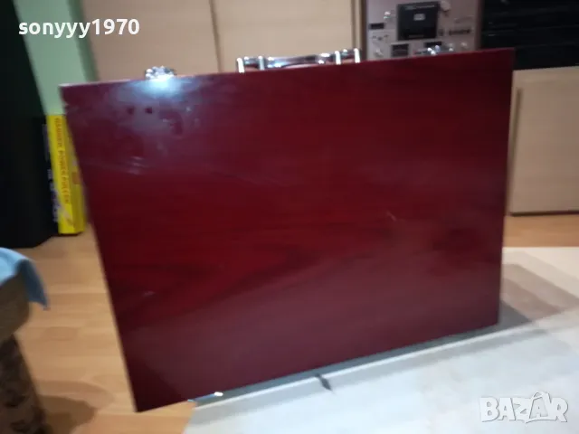 дървен лъскав куфар с чекмедже 2412241700, снимка 6 - Антикварни и старинни предмети - 48452066