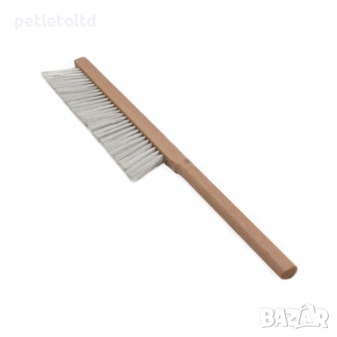 Пчеларска четка естествен косъм с дървена дръжка едноредова