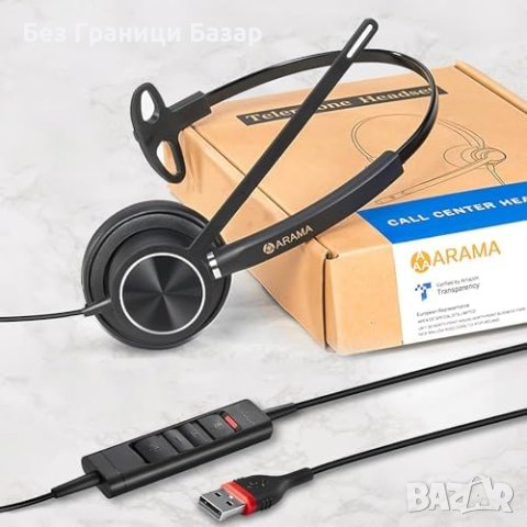 Нови USB Професионални Слушалки за PC, Конференции, Skype, офис, снимка 4 - Слушалки и портативни колонки - 44261982