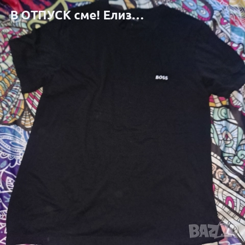 Памучна тениска Boss бродирано/везано лого, снимка 3 - Тениски - 51444669
