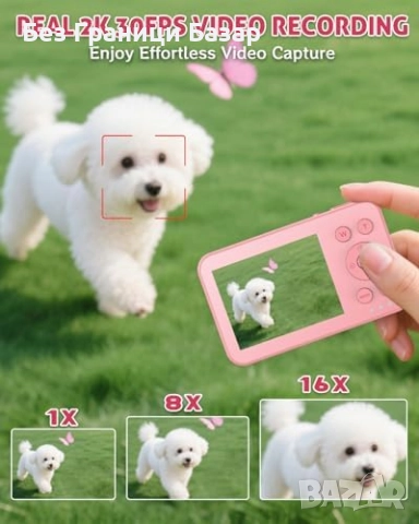 Нова Ултратънка 4K камера 64MP за влог и пътувания – компактен модел, снимка 5 - Камери - 52158293