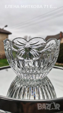 Масивна кристална бонбониера с капак, снимка 4 - Други - 53634013