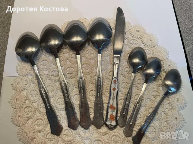 Красиви прибори MONOGRAM от Англия с рози и керамични дръжки, снимка 14 - Антикварни и старинни предмети - 48200318