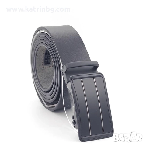 Стилен мъжки комплект естествена кожа в черно-Колан и портфейл, снимка 4 - Подаръци за мъже - 52415027