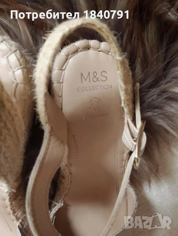 Marks & Spencer златисти сандали на платформа №40, снимка 5 - Сандали - 53450256