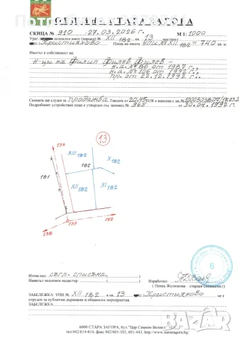 Продажба място в регулация с УПИ с.Християново,общ.Ст.Загора