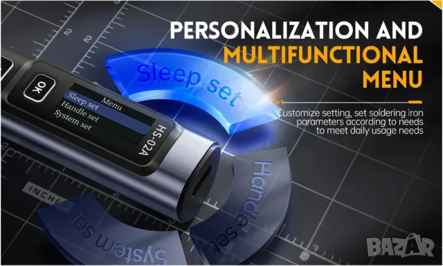 Преносим интелигентен поялник FNIRSI HS-02B / черен, снимка 12 - Поялници и запояване - 49823302