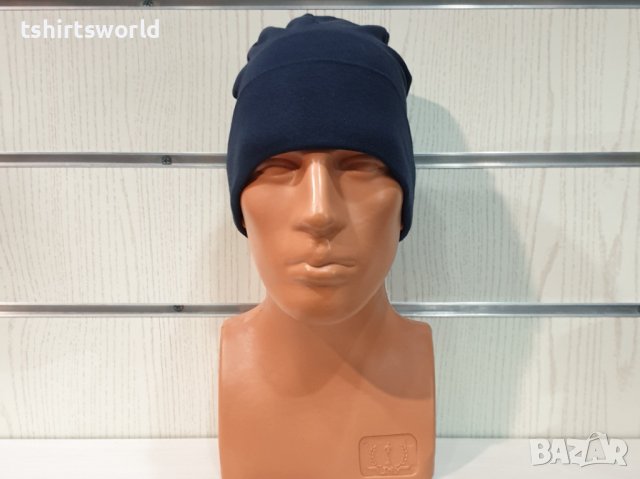 Нова зимна шапка с подгъв в цвят индиго, снимка 8 - Шапки - 39325511