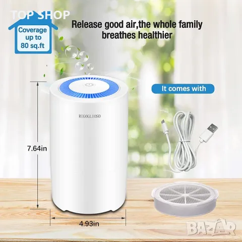 Нов пречиствател на въздух за малка стая против миризми, дим, полени, снимка 4 - Овлажнители и пречистватели за въздух - 49509558