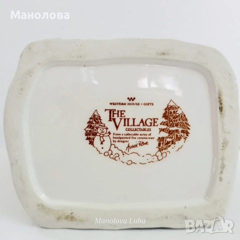 Ръчно рисувана фина керамична латиера Annie Row, Collectable Christmas., снимка 8 - Други ценни предмети - 52437864