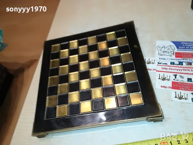 ДЪСКА ЗА ШАХ-МЕД МЕСИНГ-ВНОС SWISS 0306231858M, снимка 3 - Антикварни и старинни предмети - 40938267