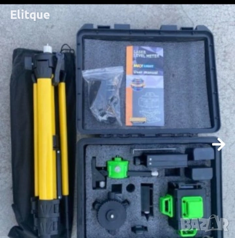 4D Лазерен Нивелир с 16 Линии (Четири Точков), Самонивелиращ се, със Зелен Лазер с тринога, снимка 2 - Други инструменти - 53511571