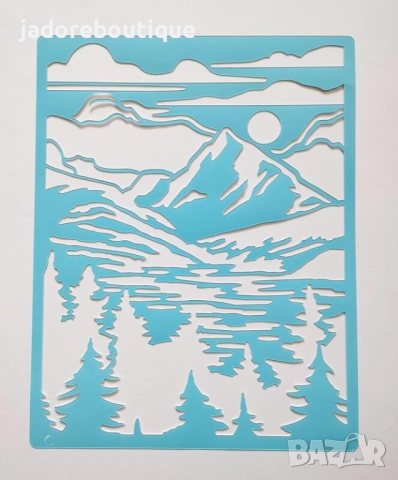 Комплект шаблони стенсил два вида Америка / Lake life скрапбук декупаж декорация, снимка 4 - Други - 52151111