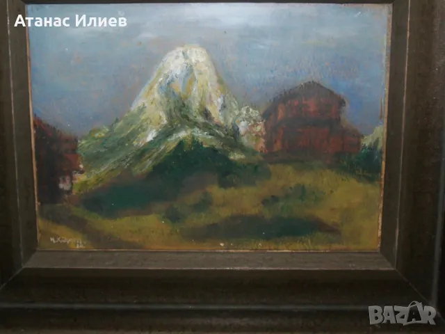 Стар пейзаж от Алпите 1939г. Kuhnen, снимка 3 - Картини - 48551232