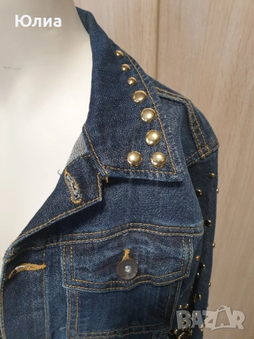 дънково яке с капси и дантела, снимка 3 - Якета - 51690762