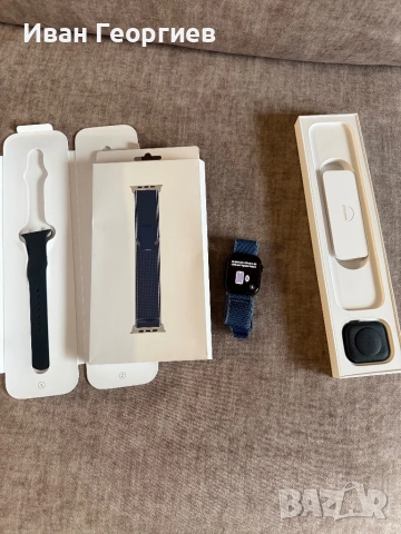 Apple Watch 8 45mm със син Trail Loop, снимка 5 - Друга електроника - 53629394