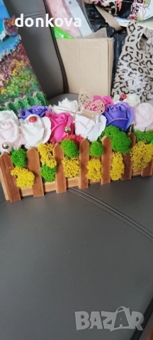 декорации ръчно изработени от жив скандинавски мъх и сапунени рози., снимка 4 - Декорация за дома - 52206005