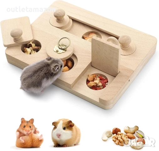 Дървена хранилка за хамстери