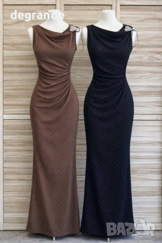 🎀 Елегантна Дамска Рокля с Камъчета