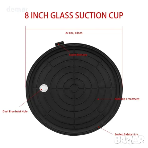 WeeGoo 20 см вендуза за повдигане на стъкло, с манометър, до 100 кг, снимка 3 - Други инструменти - 49243702