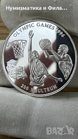 Сребърна монета 200 нгултрума  1996 XXVI Летни олимпийски игри, Атланта 1996