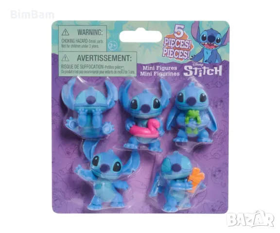 Оригинален комплект 5 мини фигурки Stitch / Стич / Disney, снимка 8 - Фигурки - 48674072