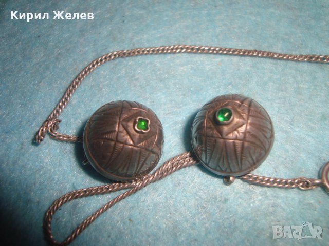 2 УНИКАЛНИ СТАРИ СРЕБЪРНИ УКРАШЕНИЯ с ЕМЕРАЛД СМАРАГД РЪЧНО ОРНАМЕНТИРАНИ с ЩЕМПЕЛ на АТЕЛИЕТО 26341, снимка 17 - Антикварни и старинни предмети - 34853404