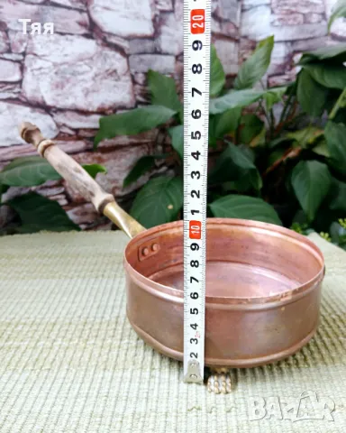 Винтидж медно тиганче за декорация , снимка 5 - Антикварни и старинни предмети - 50154850