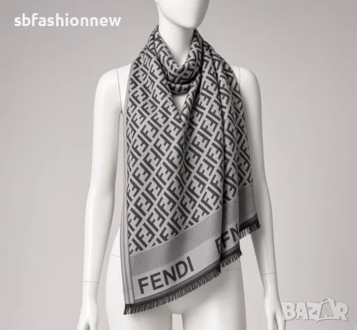 Fendi шал ✨ кашмир и коприна, снимка 8 - Шалове - 56336729