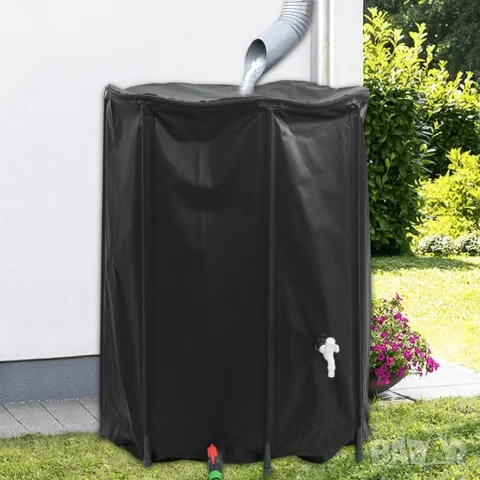 vidaXL Резервоар за вода с кран, сгъваем, 1350 л, PVC, снимка 2 - Напояване - 56146256
