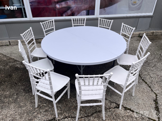 Кръгла кетъринг маса сгъваема ф150 ф180, снимка 2 - Маси - 44929074