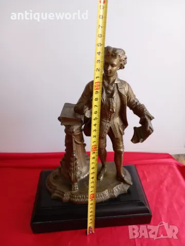 Стара Барокова Френска Бронзова Статуетка, Фигура, снимка 7 - Антикварни и старинни предмети - 48527399