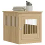 vidaXL Клетка за куче мебел, сонома дъб, 64,5x80x71см, инженерно дърво, снимка 4