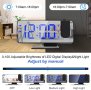 Нов Проекторен Будилник с Двойна Аларма и USB - Черен, снимка 5