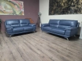 Син кожен комплект дивани тройка и двойка, снимка 10